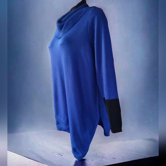 3/$40 Sale! 89th + Madison Asymmetrical Cowl Neck Lightweight Sweater - Picture 2 of 8